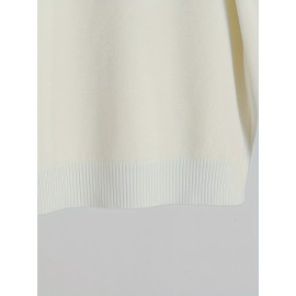 Men'S Fall/Winter Casual Knit Pullover Sweater, Solid Color, Long Sleeve, Slight Stretch, Regular Fit with High Neck Collar