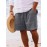 1pc Men'S Casual Linen Blend Shorts - Solid Color, Drawstring Elastic Waist, Breathable Slight Stretch Fabric, Loose Fit Beach Shorts