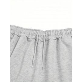 Men's Casual Drawstring Shorts - Comfy Polyester, Printed Design for Summer Sports & Beach Wear